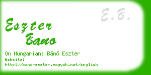 eszter bano business card
